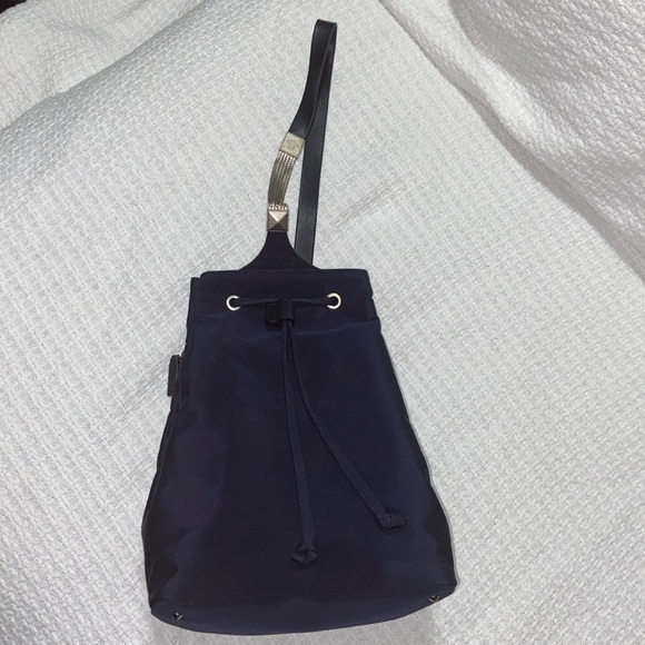 RARE Like new Vintage Gianni Versace sling nylon leather & chain backpack main image 5